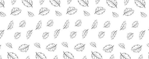 abstract pattern leaves. Black and white vector illustration.