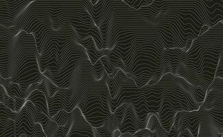 Black abstract background design. Modern wavy line pattern in monochrome colors. vector