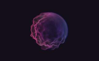 Virtual Information Stream. Digital Big Data Analysis. Cosmic Fractal with Movement of Glowing Elements. Technology Information Background. 3d Virtual Abstraction. vector