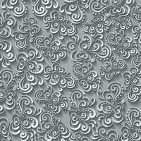 3d floral Pattern Illustration. Gray Background photo