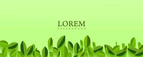 Green leaves background with copy space for text. Vector Illustration.