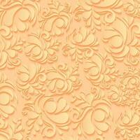 3d floral Pattern Vector Illustration yellow Background