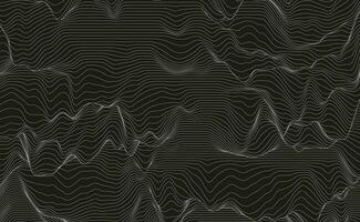 Black abstract background design. Modern wavy line pattern in monochrome colors. vector