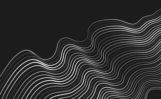 Black abstract background design. Modern wavy line pattern in monochrome colors. vector