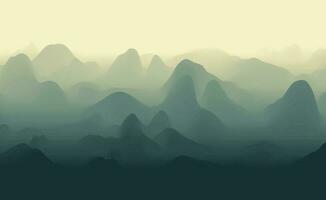 Nature landscape with mountain peaks. Mountains traveling vacation vector background. Concept outdoor design