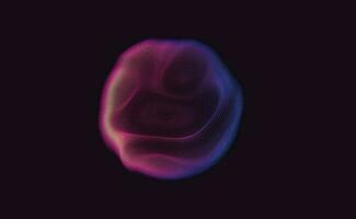 Abstract Digital Circles of Particles with Noise. Futuristic Circular Sound Wave. Big Data Visualization. 3D Virtual Space VR Cyberspace. Crypto Currency Concept. vector