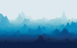 Nature landscape with mountain peaks. Mountains traveling vacation vector background. Concept outdoor design