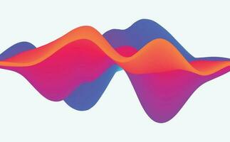 Vector abstract background with a colored dynamic waves, line and particles. Illustration suitable for design