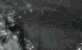 línea de topografía. montaña senderismo.oscuro topográfico mapa concepto con espacio para tu Copiar. 3d cartografía concepto antecedentes. mapa Bosquejo infografia.mundo mapa modelo. valores vector ilustración