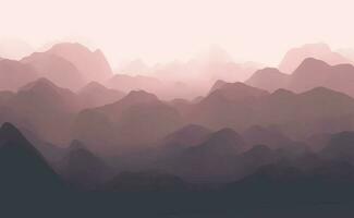 Nature landscape with mountain peaks. Mountains traveling vacation vector background. Concept outdoor design