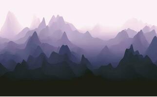 Nature landscape with mountain peaks. Mountains traveling vacation vector background. Concept outdoor design