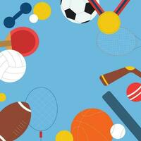 Vector background with sport equipment