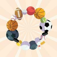 Vector background with sport equipment