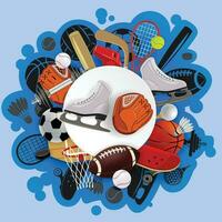 Vector background with sport equipment
