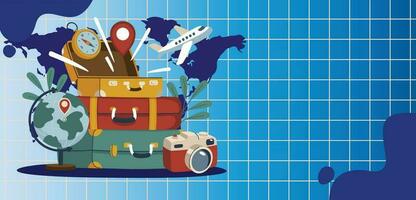 World tourism day, travel concept vector illustration