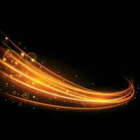 Abstract beautiful light background. Magic sparks on a dark background. Mystical speed stripes, glitter effect. Shine of cosmic rays. Neon lines of speed and fast wind. Glow effect, powerful energy. vector