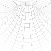 Curved perspective grid. Curved black lines on a white background. vector