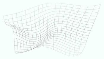 Curved perspective grid. Curved black lines on a white background. vector