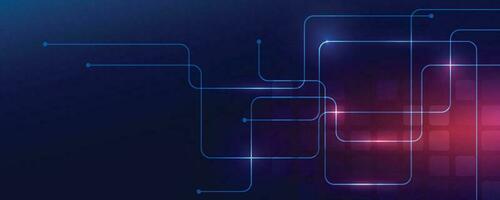 Vector illustration molecule and internet connect technology on dark blue background. Abstract internet network connection design for web site. Digital data, communication, science, futuristic concept