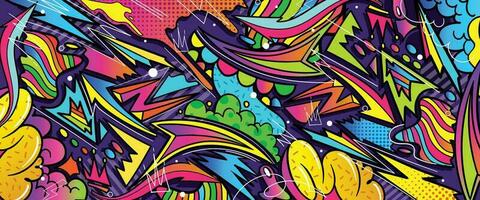 pintada garabatear Arte antecedentes con vibrante colores dibujado a mano estilo. calle Arte pintada urbano tema para huellas dactilares, pancartas, y textiles en vector formato