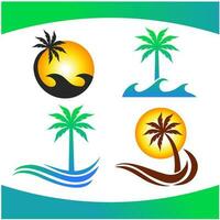 Palm Tree Wave Logo Bundle photo