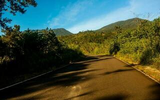 Road in the mountains in Sumatra of Indonesia photo