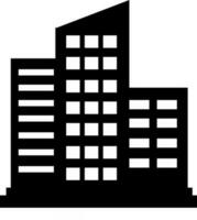 Building silhouette icon vector illustration. Fit for real estate presentation.