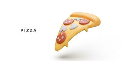 Realistic Pizza on white background. Vector illustration.