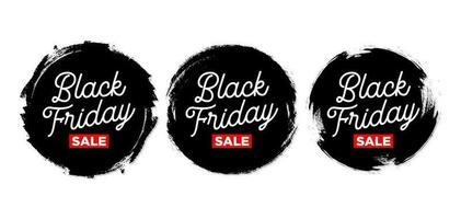 set of black friday banner with grunge shape vector