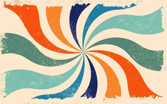 retro wavy sunburst background