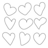 Heart Icons Set, hand drawn icons and illustrations for valentines and wedding vector