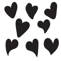 Heart Icons Set, hand drawn icons and illustrations for valentines and wedding vector