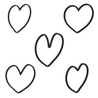 Heart Icons Set, hand drawn icons and illustrations for valentines and wedding vector