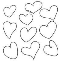 Heart Icons Set, hand drawn icons and illustrations for valentines and wedding vector