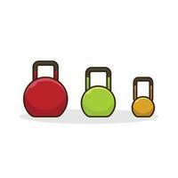 Set of gym kettlebells icon. Sport and fitness symbol, editable color, Design elements for logo, label, sign, and emblem. vector