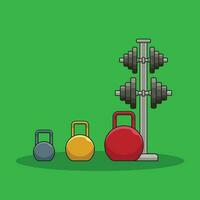 Gym equipment isolated, Gym flat icon. Cartoon vector illustration of fitness equipment, flat design illustration, sport training elements