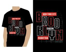 Brooklyn typography for t-shirt print and other uses. Design graphic. Vector image