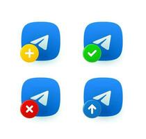 Mobile app icon set with different pictograms. 3d vector icons set