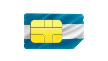 Mobile operator SIM card with Argentina flag. 3d vector illustration