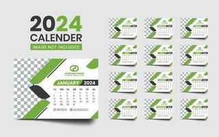 Modern desk calendar template for new year - horizontal layout - 12 months vector