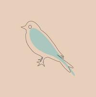 Line art Bird vector