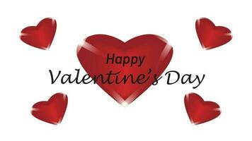 Happy Valentine's Day with Heart and Text vector