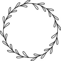 laurel wreath vector illustration, invitation element, hand drawn