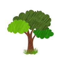 mano dibujado árbol con bosquejo estilo aislado en blanco antecedentes vector