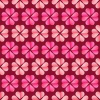 Cute floral vector seamless pattern with dark pink background