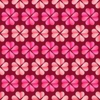 Cute floral vector seamless pattern with dark pink background