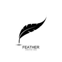 plantilla de vector de logotipo de pluma