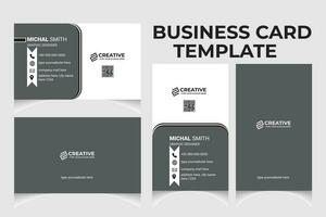 Clean and creative business card template design with portrait and landscape orientation. Modern business card horizontal and vertical layout. vector