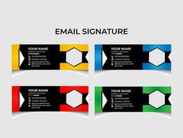 Minimalist email signature template design. vector