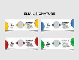 Minimalist email signature template design. vector